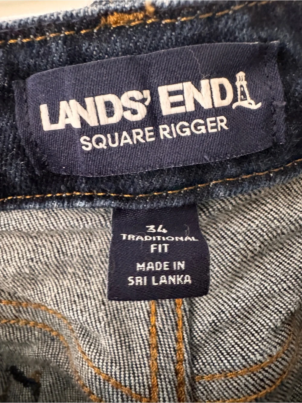 Lands' End Men's Dark Blue Jeans